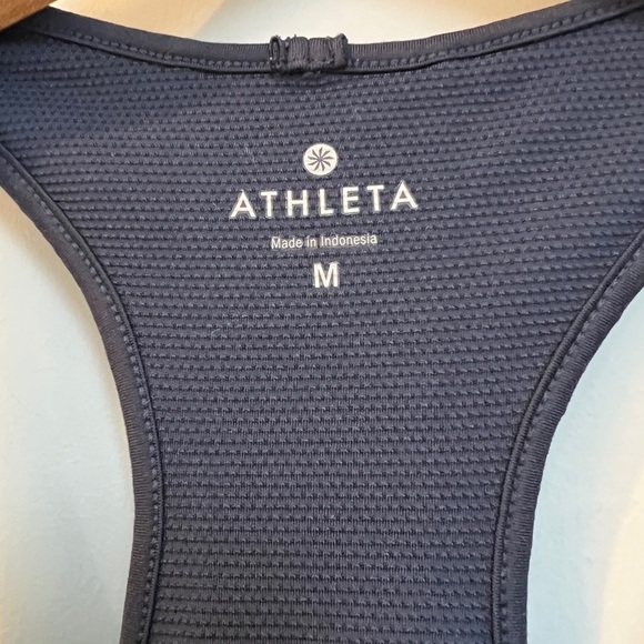 ATHLETA Blue Multistripe Tinker Athletic Bra Racerback Tank Top Shirt - Picture 4 of 8